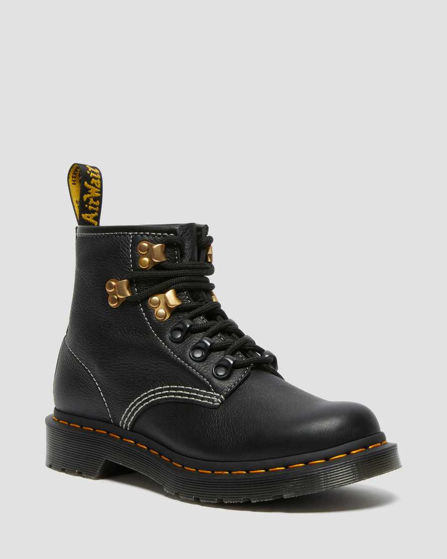 Dr. Martens 101 Hardware Virginia Deri Kadın Ayak Bileği Botları - Bot Siyah |VTUFI2578|